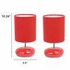 Creekwood Home 10.24-in. Traditional Mini Round Rock Table Lamp, Red, 2PK CWT-2017-RE-2PK